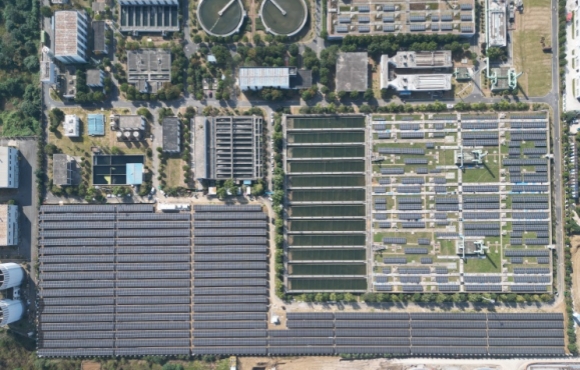岳阳市小仓房污水处置厂光伏扩建项目并网运行